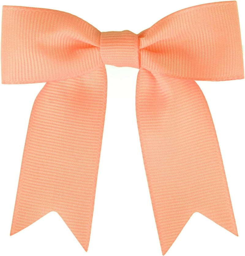 Meseey 50 Pcs 3 Inches Grosgrain Ribbon Twist Tie Bows Pretied Premade Craft Bows for Treat Bags Gift Wrapping Basket Wedding Baby Shower Brithday Christmas Party (Peach) - Image 1